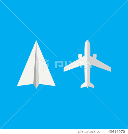 Plane and Paper plane icon. Vector illustration Plane and Paper plane icon. Vector illustration 43414970