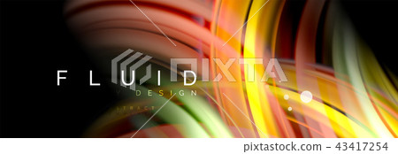 Flowing glowing color motion concept, trendy abstract layout template for business or technology 43417254