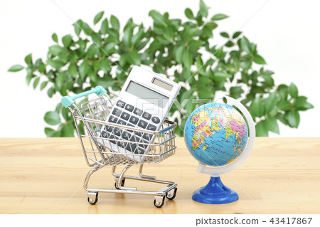 Globe and calculator 43417867