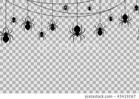 Seamless Pattern With Spiders For Halloween Stock