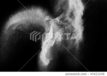 white dust particles splash on black background white dust particles splash on black background 43421248