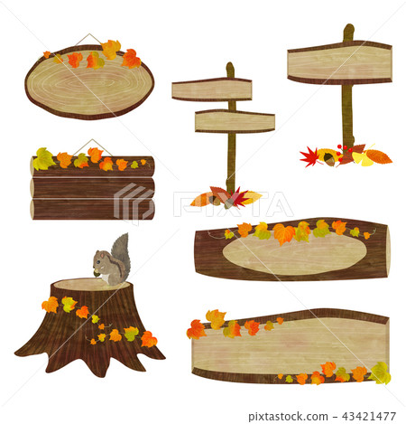 Wooden sign set (autumn) 43421477