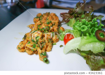 spicy salmon or spicy salmon salad or spicy salad 43423361