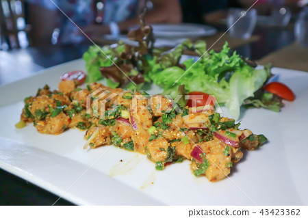 spicy salmon or spicy salmon salad or spicy salad 43423362