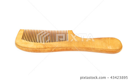 Wooden comb isolated on white background 43423895