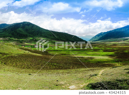 mountain Phobjikha valley, Bhutan Himalayas 43424315