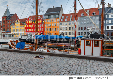 Copenhagen. The Nyhavn channel is at dawn. 43424318