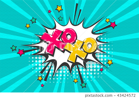 Xoxo pop art comic book text speech bubble Xoxo pop art comic book text speech bubble 43424572
