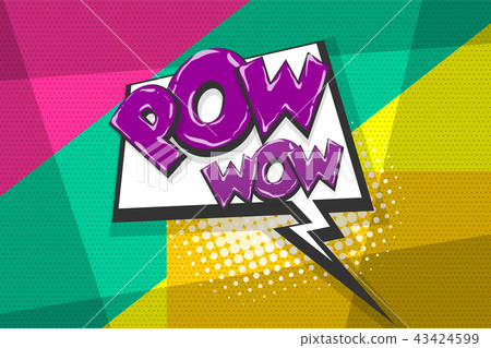 Pow pop art comic book text speech bubble 43424599