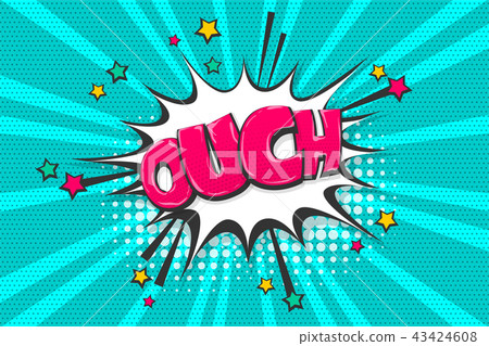 Omg ouch oops pop art comic text speech bubble 43424608