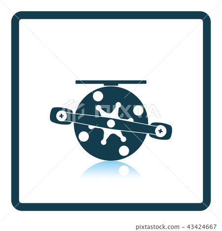 Icon of Fishing reel on gray background Icon of Fishing reel on gray background 43424667