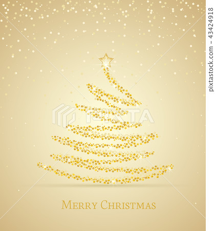 Download Golden Christmas Tree Stock Illustration 43424918 Pixta PSD Mockup Templates