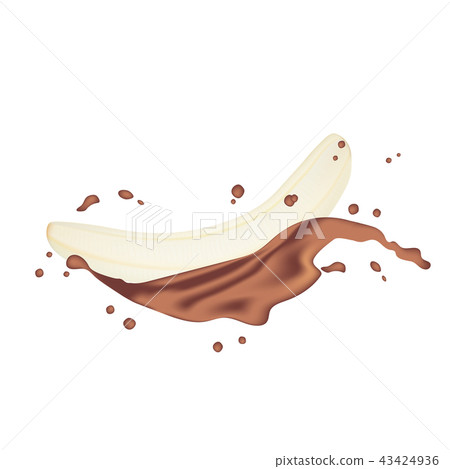 Yellow Peeled Banana without skin. Realistic 3d   43424936