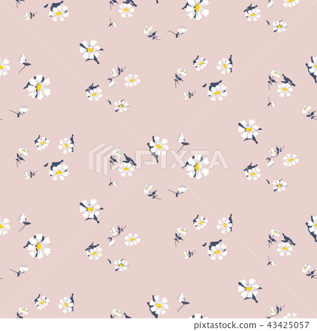 Vintage small simple flowers seamless vector pattern. 43425057