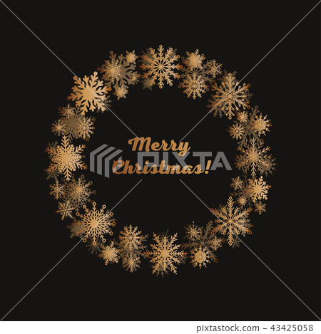 The Festive Wreath Snowflakes New Year, Christmas. 43425058