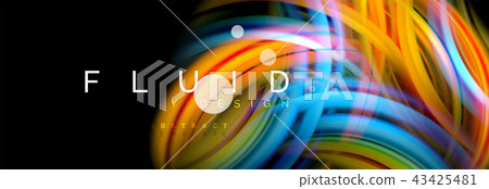 Flowing glowing color motion concept, trendy abstract layout template for business or technology 43425481