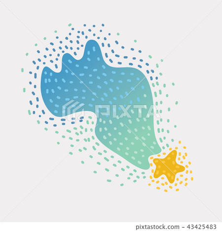 Shooting star, comet on white background. Shooting star, comet on white background. 43425483