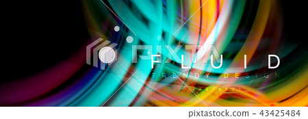 Flowing glowing color motion concept, trendy abstract layout template for business or technology 43425484