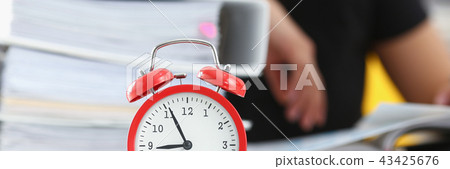 Tired and exhausted woman have a lot of work with documents fall asleep 43425676
