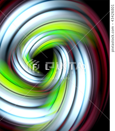 Fluid smooth wave abstract background, flowing glowing color motion concept, trendy abstract layout 43426801