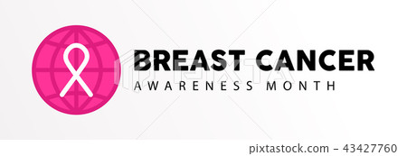 Breast Cancer Awareness month pink typography sign 43427760