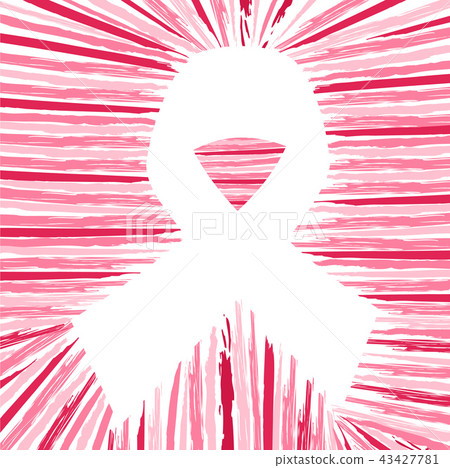 Breast Cancer Awareness hand drawn pink ribbon art 43427781