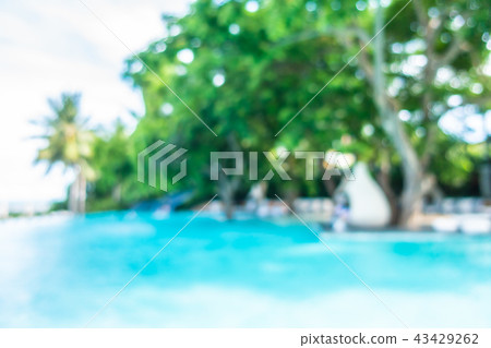 Abstract blur and defocused beautiful outdoor swimming pool in hotel and resort Abstract blur and defocused beautiful outdoor swimming pool in hotel and resort 43429262