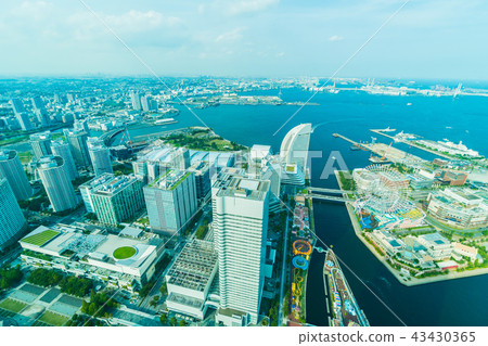 Beautiful building and architecture in Yokohama city skyline Beautiful building and architecture in Yokohama city skyline 43430365