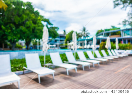 Abstract blur and defocused beautiful outdoor swimming pool in hotel and resort 43430466