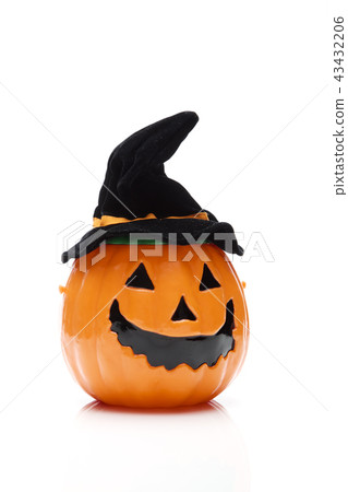 Halloween pumpkin in black hat 43432206