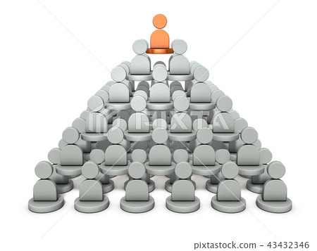Abstract 3DCG representing the hierarchical structure of the organization 43432346
