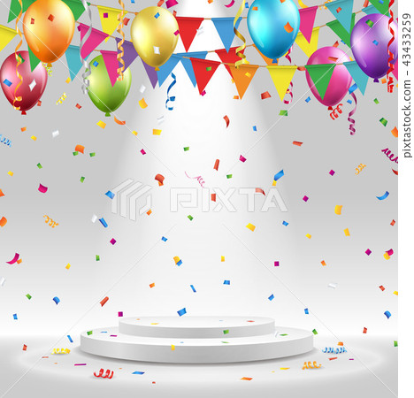 Podium confetti balloons 43433259