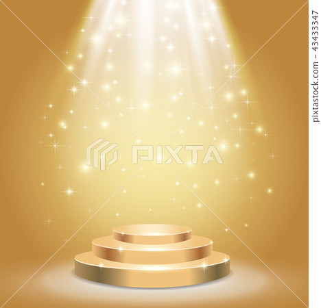 金登上領獎台和發光聚光燈 43433347