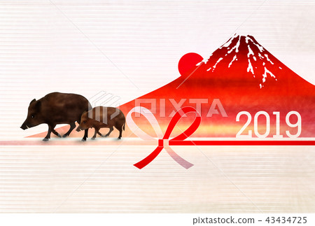 富士山新年的卡片背景 富士山新年的卡片背景 43434725