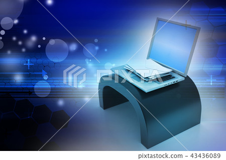 E-mail concept. Modern Laptop and envelope E-mail concept. Modern Laptop and envelope 43436089