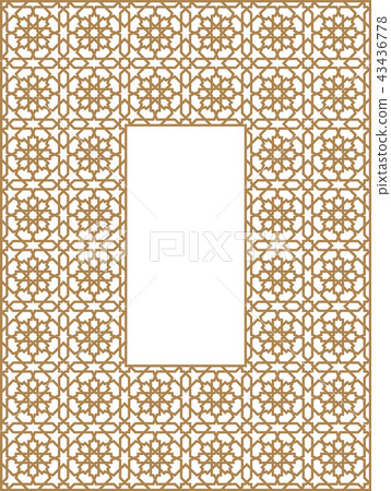 Invitation card with traditional Arabic ornament. 43436778