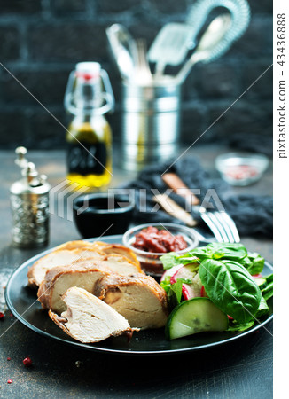 meat with salad meat with salad 43436888