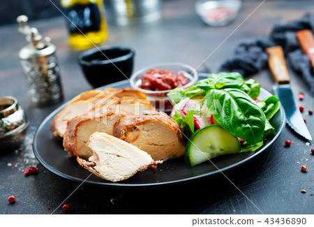 meat with salad meat with salad 43436890