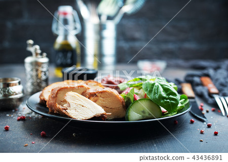 meat with salad meat with salad 43436891