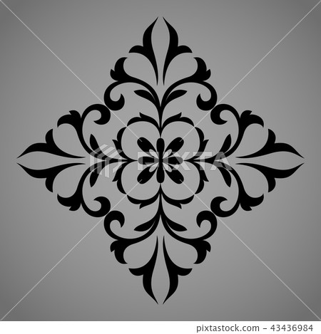 Damask graphic ornament. Floral design element.  43436984