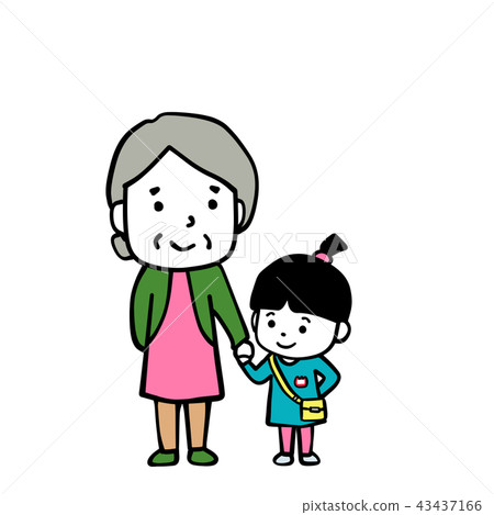 grandmother and granddaughter clipart