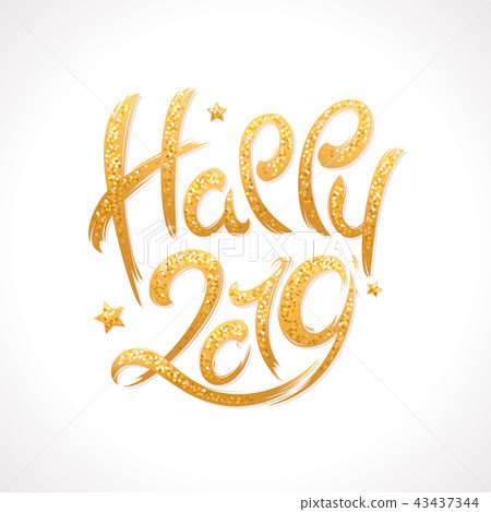 New Year greeting card. 2019 year New Year greeting card. 2019 year 43437344