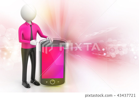 3d man showing the tablet computer 43437721