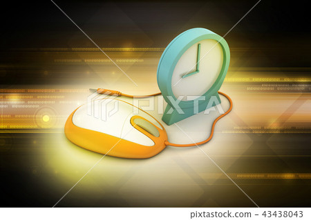 Alarm clock and computer mouse - Stock Illustration [43438043] - PIXTA