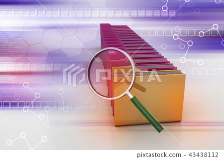 Magnifying glass with file folder Magnifying glass with file folder 43438112