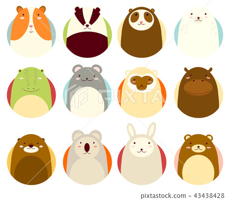 Set of avatars icons with cute animals 43438428