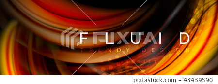 Flowing glowing color motion concept, trendy abstract layout template for business or technology 43439590