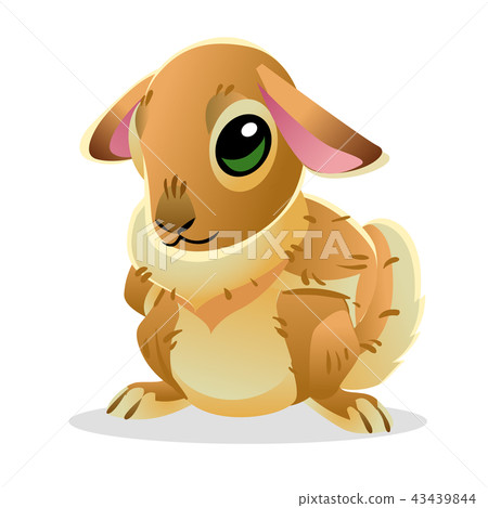 Cute bunny isolated on white background. Vector - Stock Illustration ...