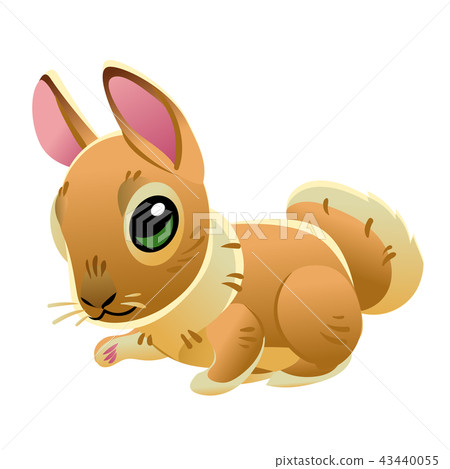 Cute rabbit isolated on white background. - Stock Illustration ...