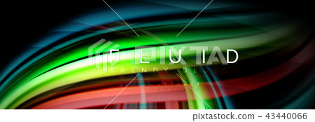 Wave fluid flowing colors motion effect, holographic abstract background. Vector illustration Wave fluid flowing colors motion effect, holographic abstract background. Vector illustration 43440066